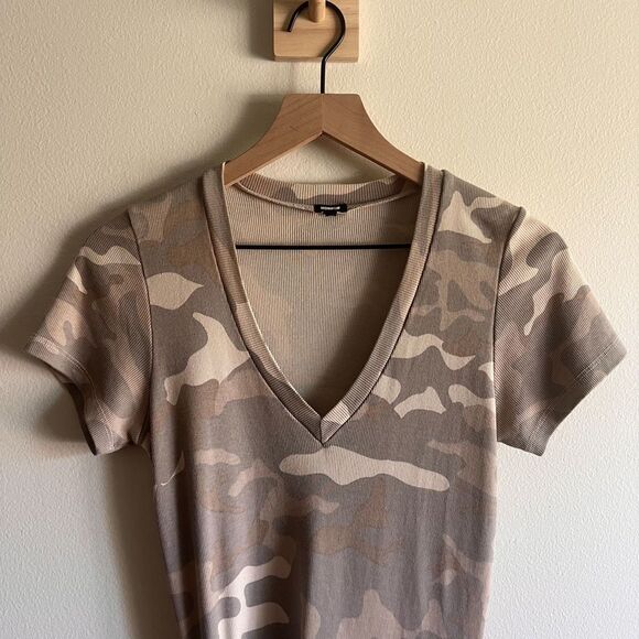 Monrow Urban Camo Tie Waist T Shirt Dress Size M - Picture 4 of 7